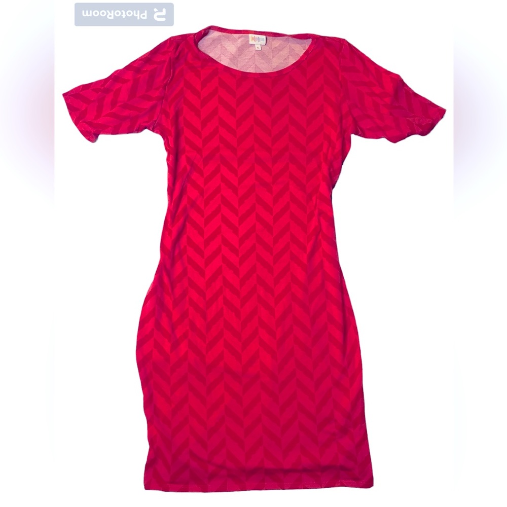 Pink Red Lularoe Julia dress XL